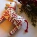 Redwork Linen Dala Horse Swedish Christmas Ornament