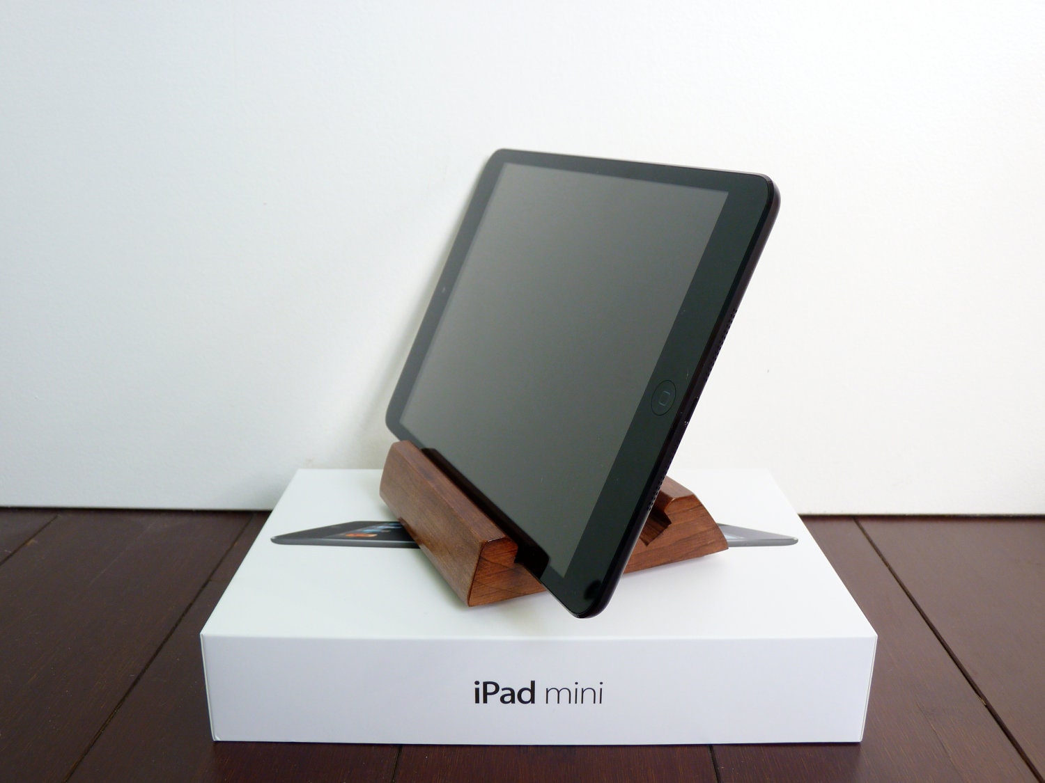 Wood Stand for iPad mini Dark Cherry Unique Fathers Day Gift