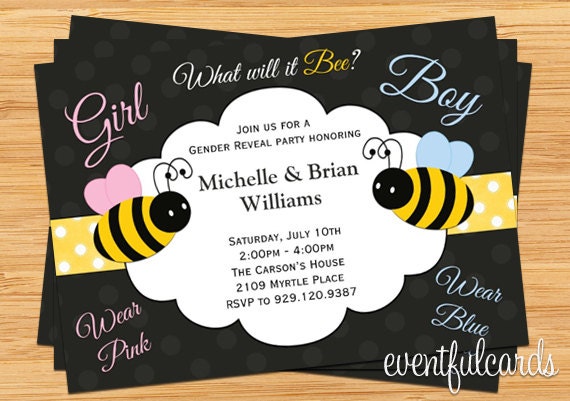 What Will it Bee Gender Reveal Party Invitation - Printable Il_170x135