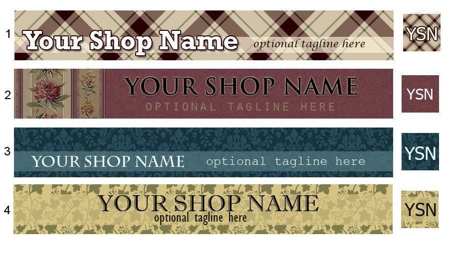 Vintage Etsy Shop Banner and Matching Etsy Shop Avatar One of a Kind Digital - SimpleCleanDesigns