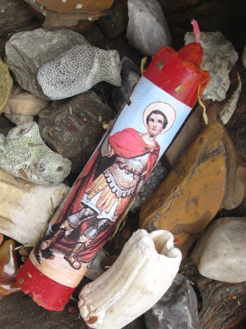 Saint Expedite Candle-Hoodoo-Voodoo-Witchcraft-Expedites Results,Rapid Solutions, Ends Procrastination-Patron of Shopkeepers