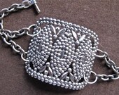 Vintage Cut Steel Shoe Buckle Bracelet Victorian c1910