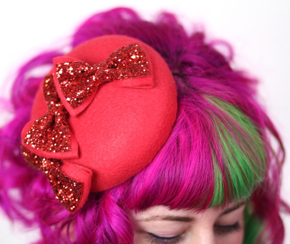 Triple Bow Hat, Glitter Bows, Various Colours