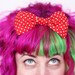 Red Small Spot Hair Bow, Red with White Mini Spot