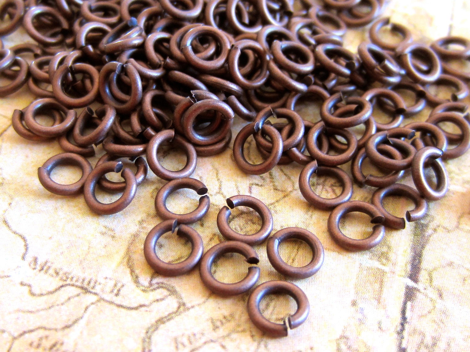Jumprings - Antique Red Copper - 100 Jumpring lot - 5mm (ARCJR5mm)