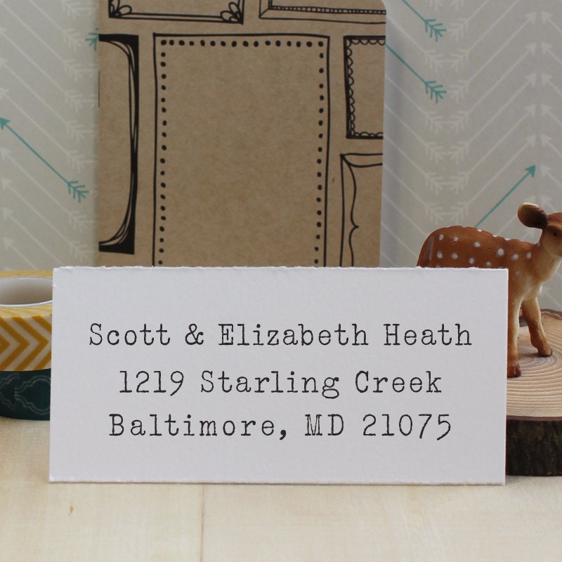 Custom Rubber Stamp - Self Inking Address Stamp - Typewriter