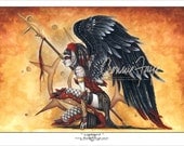 Lament - Dark Warrior Angel Art 11x17 Print