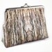 6 inch clutch purse with original woodland photomontage fabric design