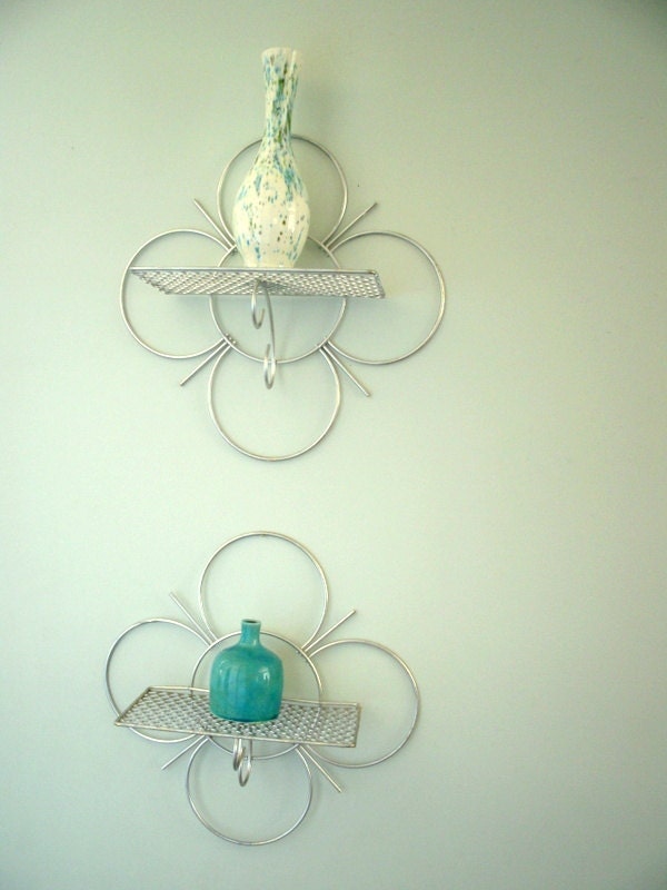 Vintage Metal Shelf Retro Style Wall Decor