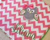 Personalized Baby Blanket 30x35- Minky Baby Blanket- Chevron Minky Blanket- Applique Baby Blanket- Custom Blanket- Design Your Own Blanket