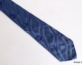 Vintage 1930s Tie: 30s NOS Blue Silk Neck Tie Men