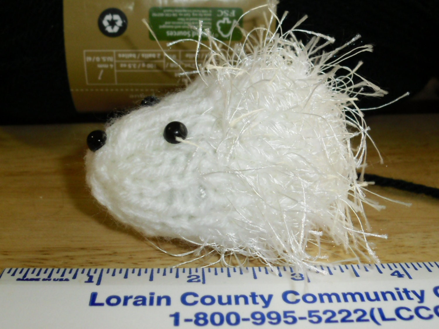 Knitted Hedgehog - Baby Mini White