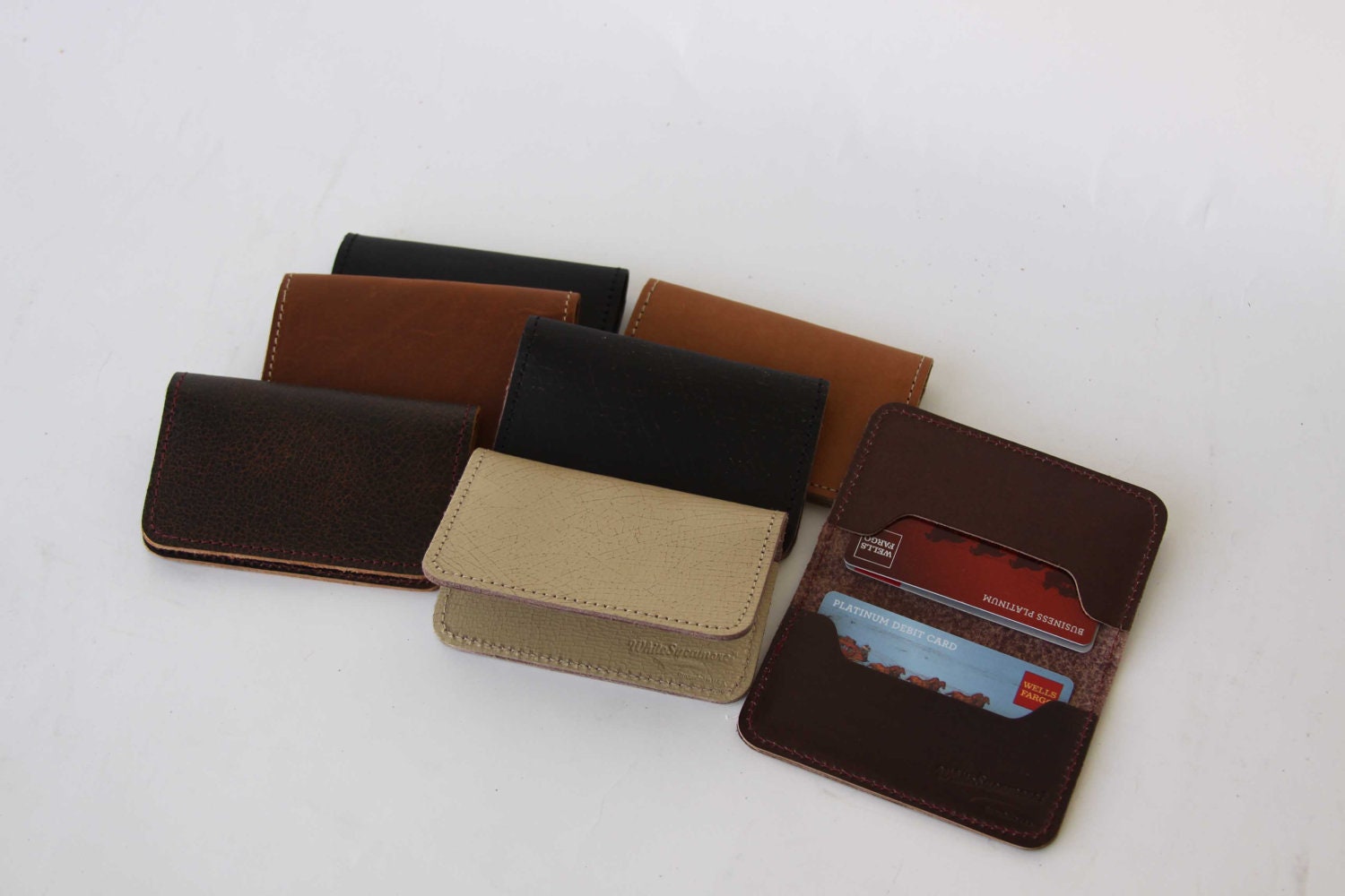 Leather bi-fold wallet - free shipping - CLEARANCE SALE