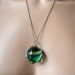 Magical Orb of Gypsy Curse Removal Necklace. Vintage Large Glass Marble. Oxidized Sterling SIlver