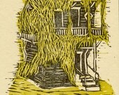 Cat's Claw Vine Linocut Print