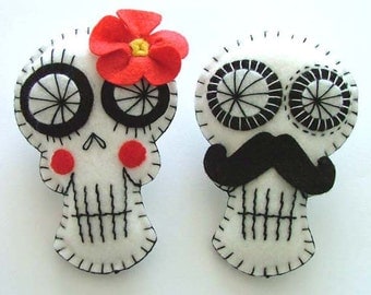 Sugar Skull Boutonnieres Groom Grooms Men