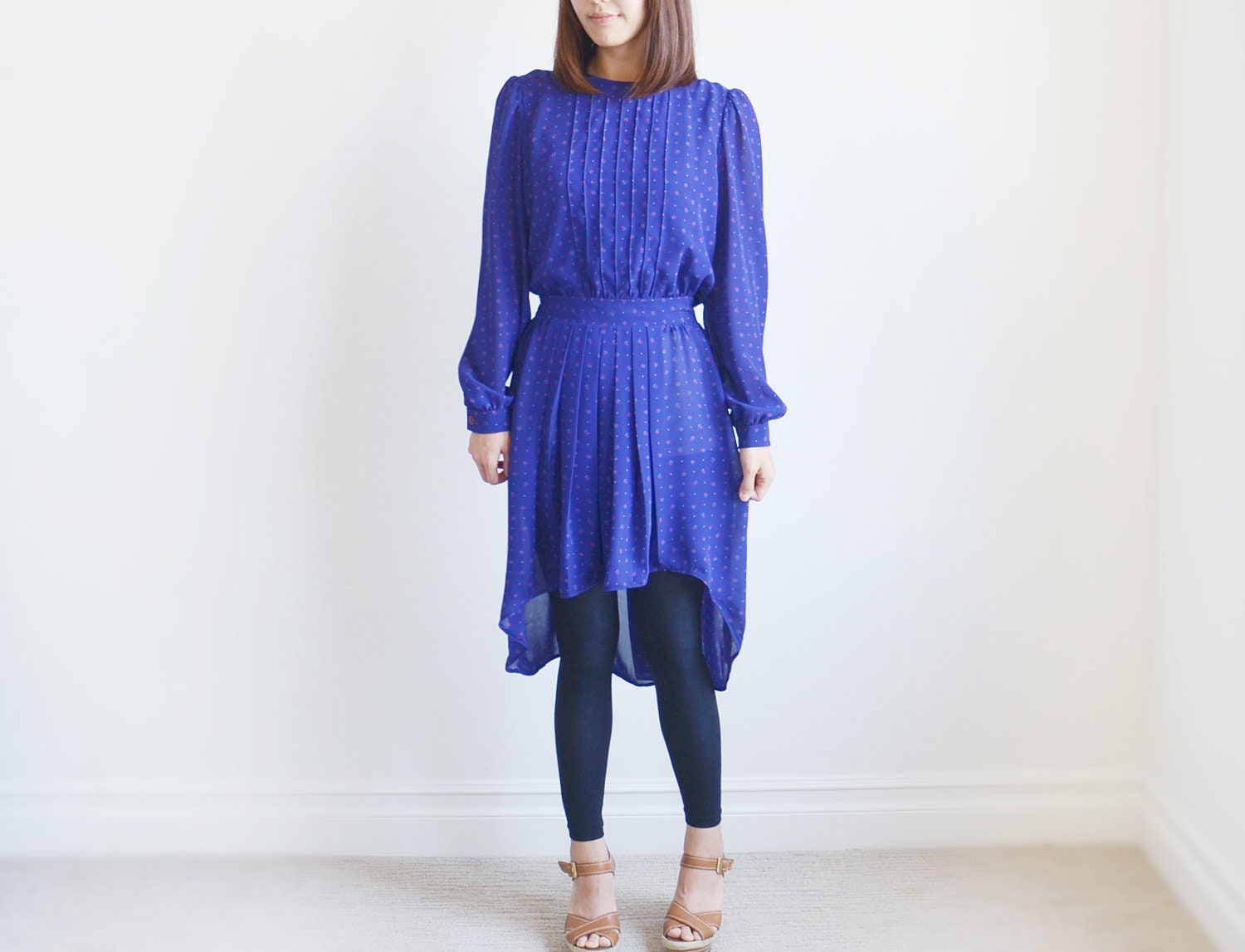 Vintage JT DRESS purple asymmetrical dres.