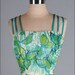Vintage 1950s Dress . Ivory . Turquoise . Butterfly . Glitter . Full Skirt . XS/S . 1914
