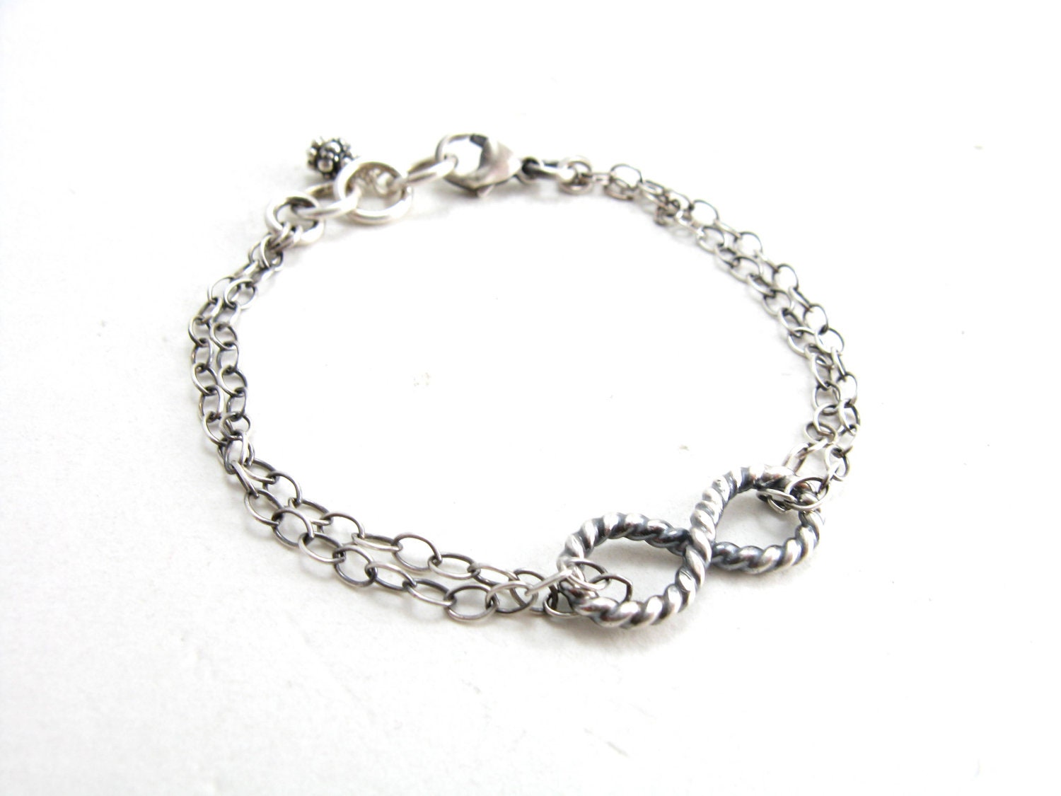 Sterling Silver Infinity Eternity Never Ending Love Symbol Bracelet