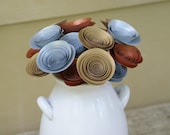 18 Metallic Paper Flowers, Modern Centerpiece in Silver, Gold, and Copper