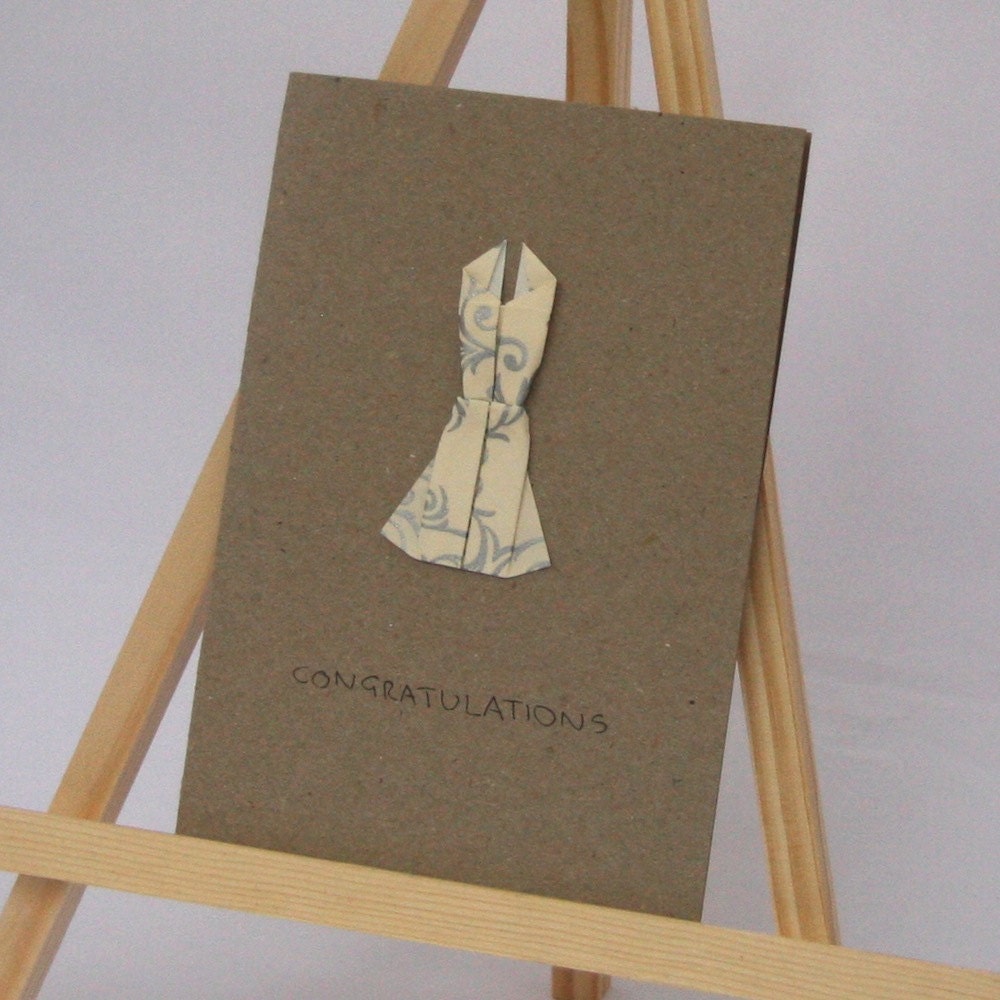 Origami Card - Elegant Dress - Congratulations C6 Size
