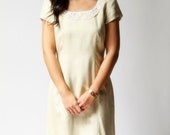 vintage 1980s dress / 80s peter pan dress / Lydia Tan Collar Dress