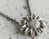 Sunflower Fine Silver Pendant