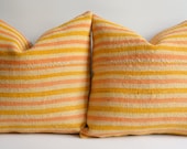 Sukan / SET (2 Pillow) Organic Shine Society Modern Bohemian Throw Pillow. Handwoven Wool Vintage Tribal Turkish Kilim Pillow Cover -18x18