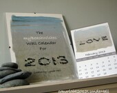 Sale 2013 Calendar- Beach Photography Wall Calendar features inspirational words created with beach stones- 8 1/2x 11 wall calendar