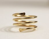 Hammered Spiral Ring in Gold - custom order - 14 karat Gold Filled Spiral Ring (Egyptian inspired) - statement ring