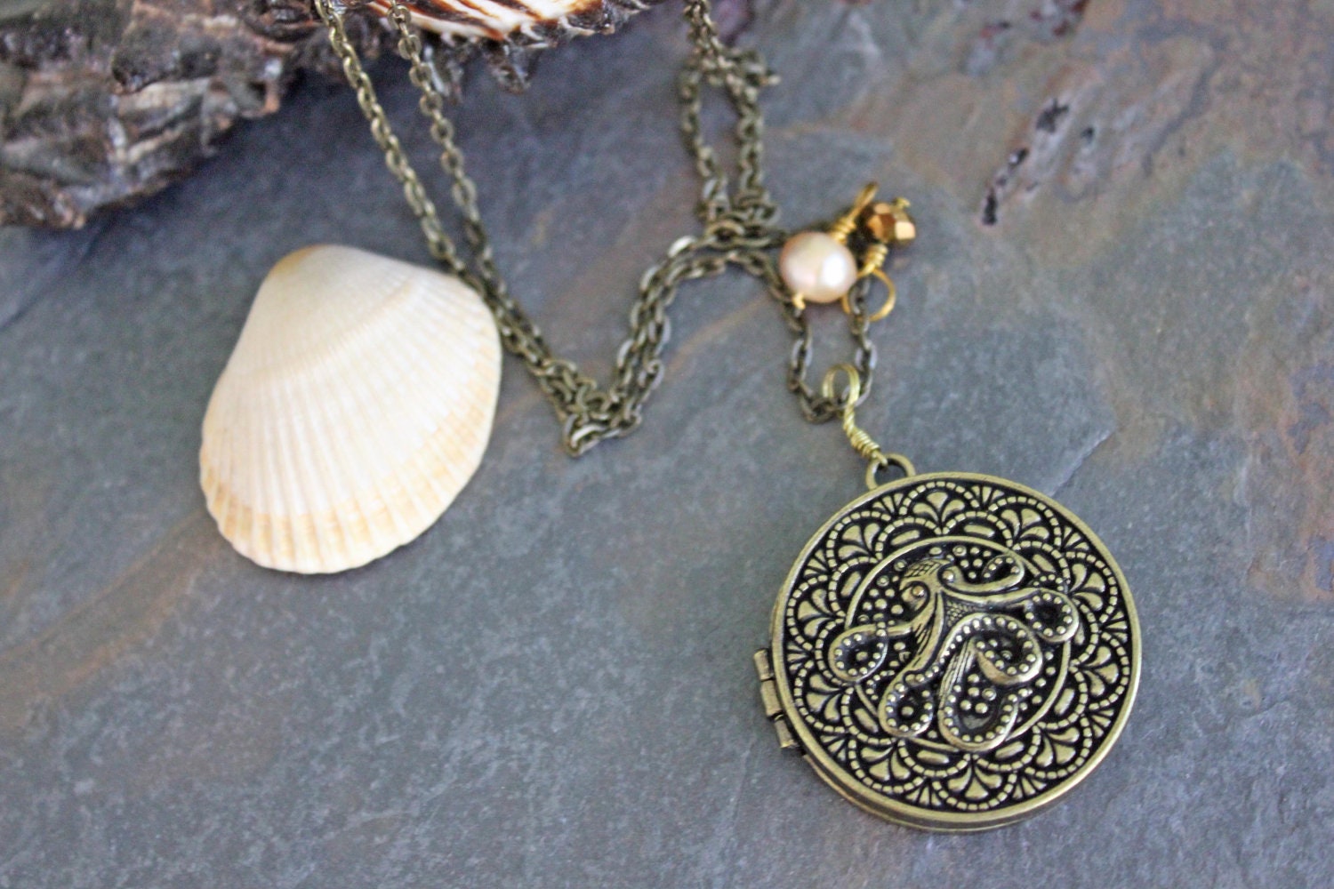 Extra Long Necklace - Octopus Locket