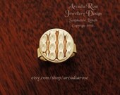 Mokume Gane - Size 9 3/8 (U.S.) Size S 1/2 - Etched Raindrop - Fine Silver Setting, Sterling Silver Ring by Stephenie Lynch.