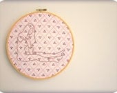 embroidery hoop art LITTLE GIRL original vintage inspired portrait pin up girl wall art