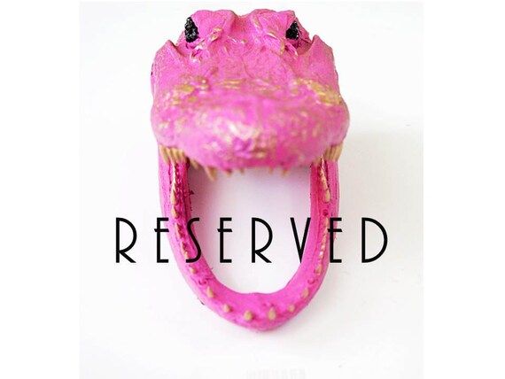 RESERVED Pink Alligator Head Taxidermy