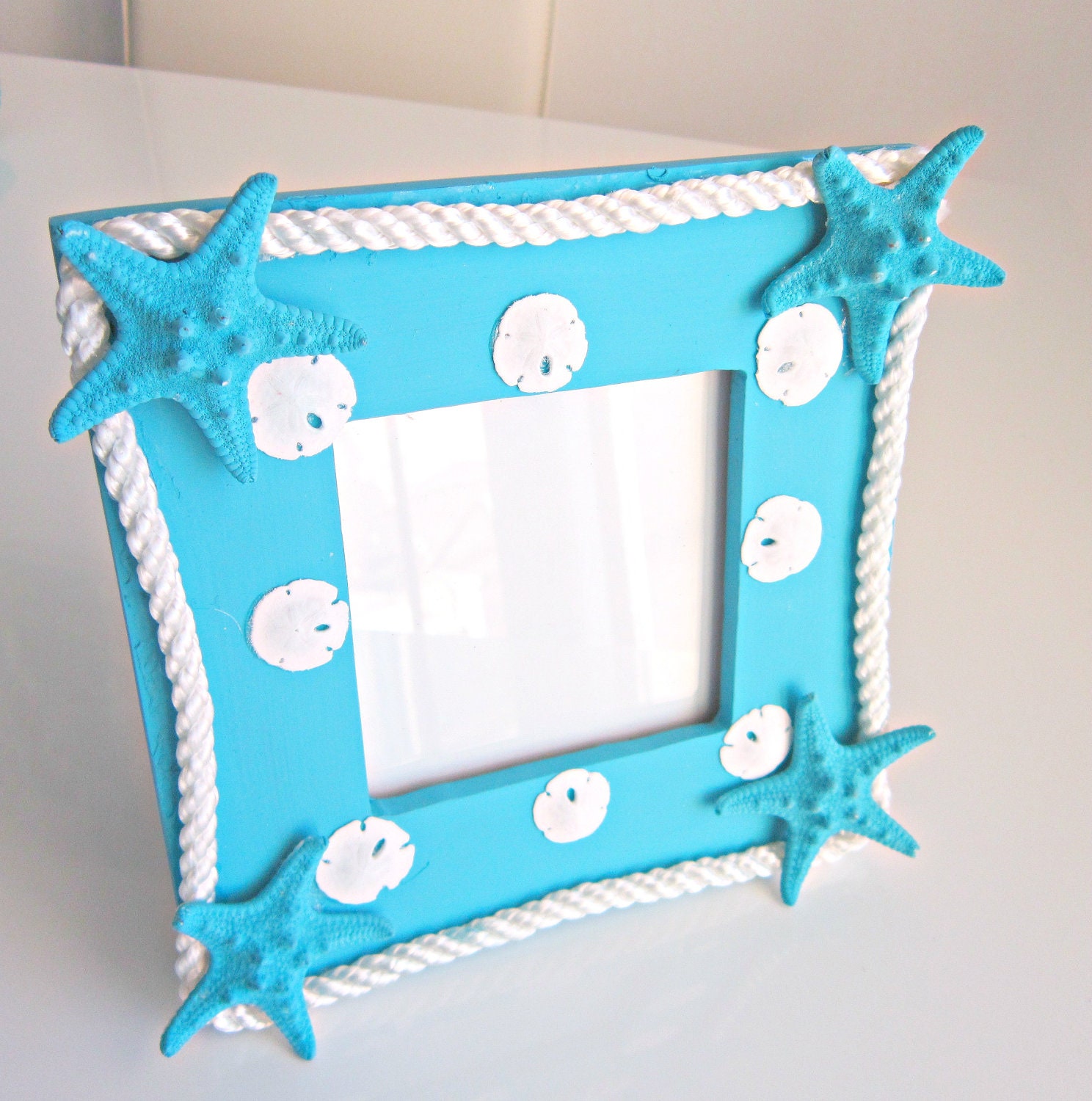 Decorated Picture Frame turquoise coastal home decor