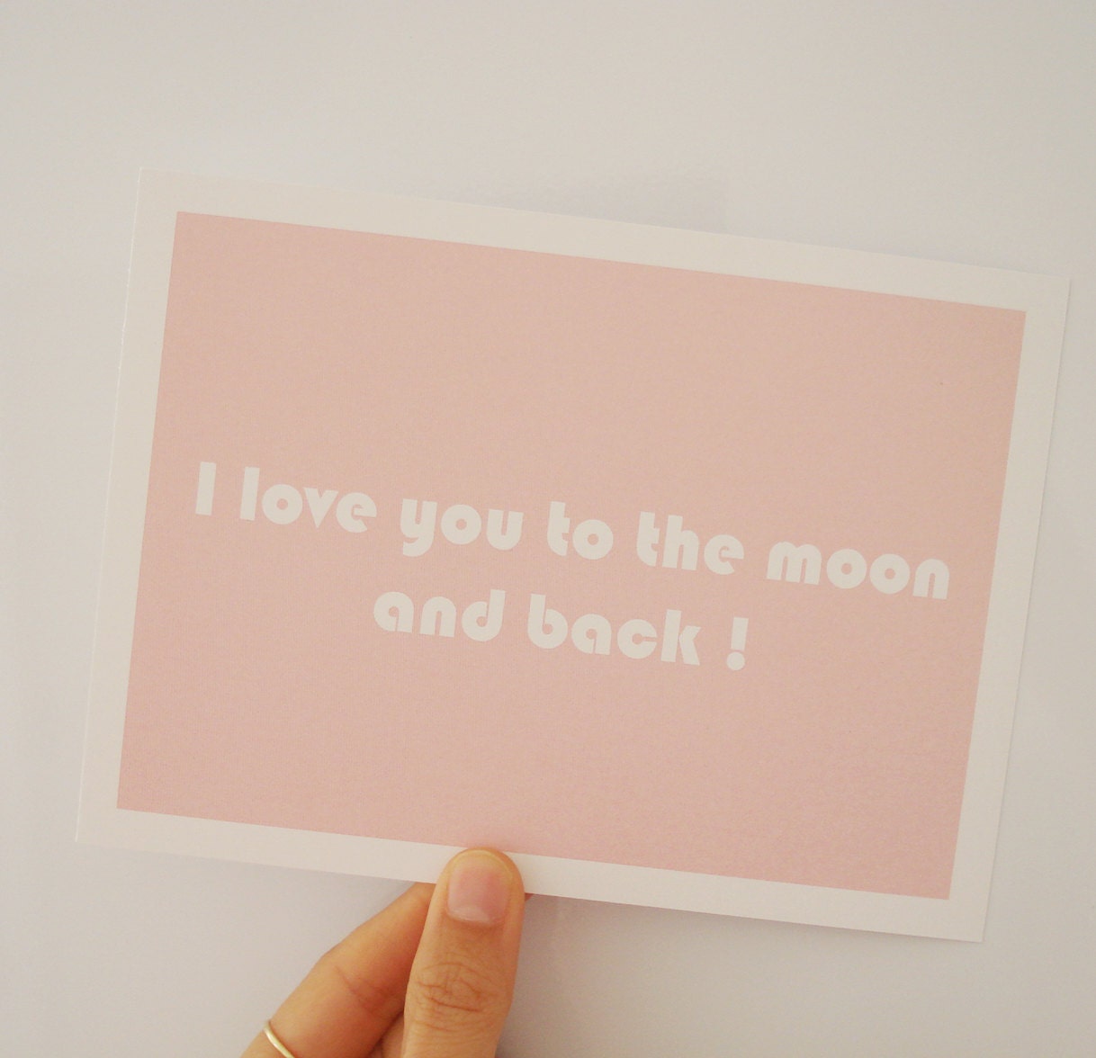 I love you to the moon and back 5x7 inches Pink Typography print-Perfect for shower-Baby girls Room-New mom-mothers day
