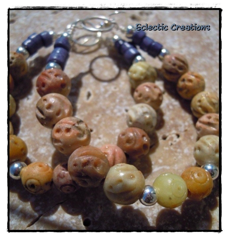 Jayanta Carved Soapstone Hoop Earrings