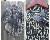 80s // ANIMAL PRINT TOP - oversized