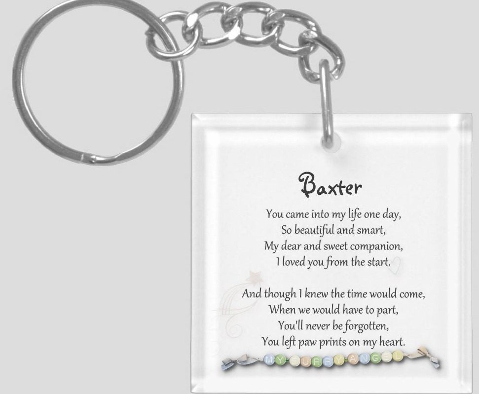 Pet memorial Paw prints on my heart keychain for dog cat