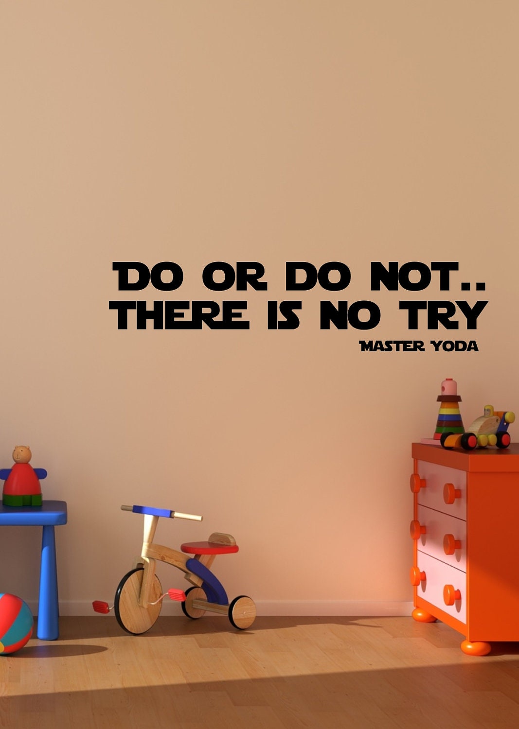 Master Yoda quote  wall decal art vinyl lettering sticker Do or do not there is no try