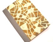 Fabric Covered Notebook - Mosaic Stone Batik, Recycled Paper, Lined, 4.1 x 5.8"