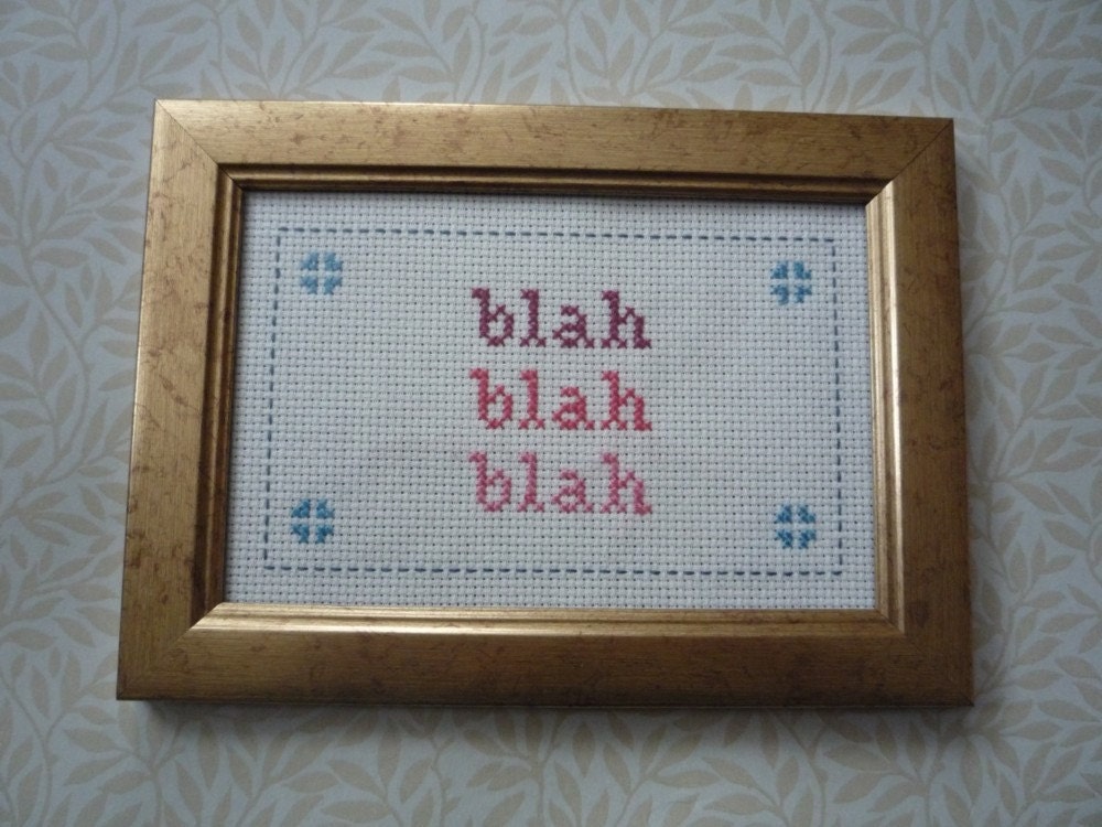 Custom cross stitch /  needlepoint sampler