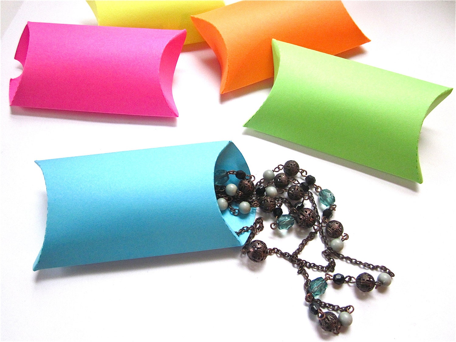 Pillow Boxes Neon Set of 10 Colorful Gift Box Packaging