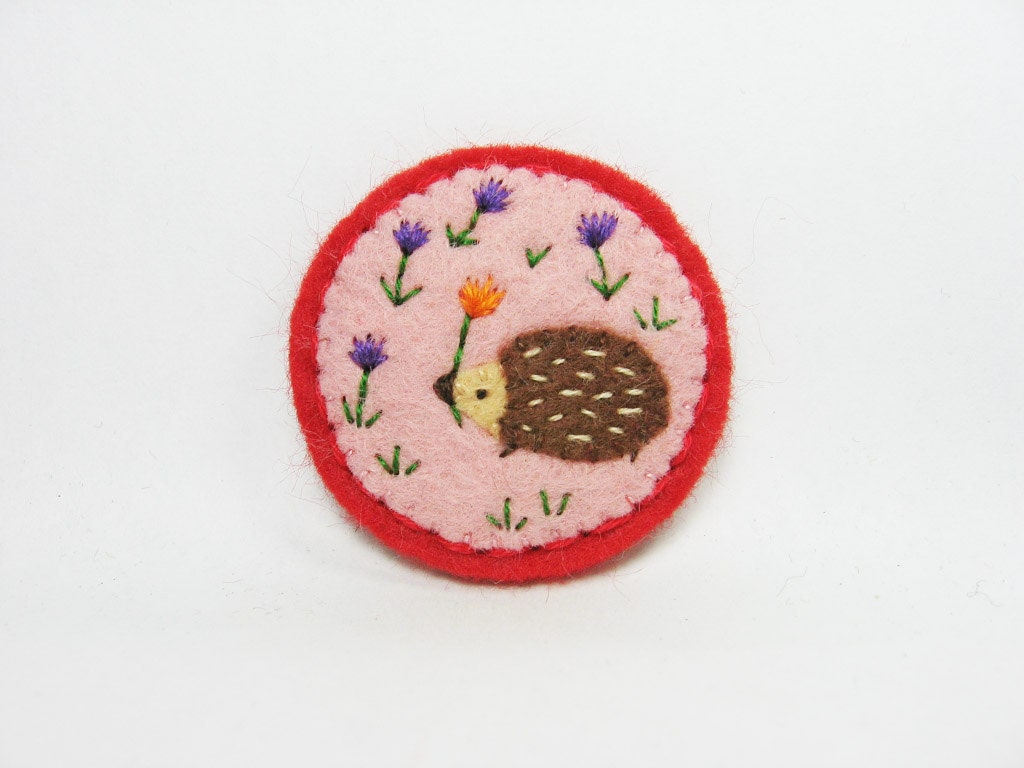 Forgotten in the garden felt brooch - made to order