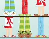 Christmas Pajama Feet Cute Digital Clipart for Card Design, Scrapbooking, and Web Design Il_170x135