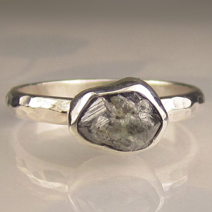 Rough Diamond Ring - Recycled Palladium Sterling