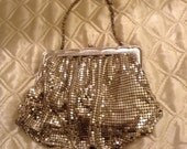 Vintage Silver Metal-Mesh Evening Purse signed, WHITING and DAVIS
