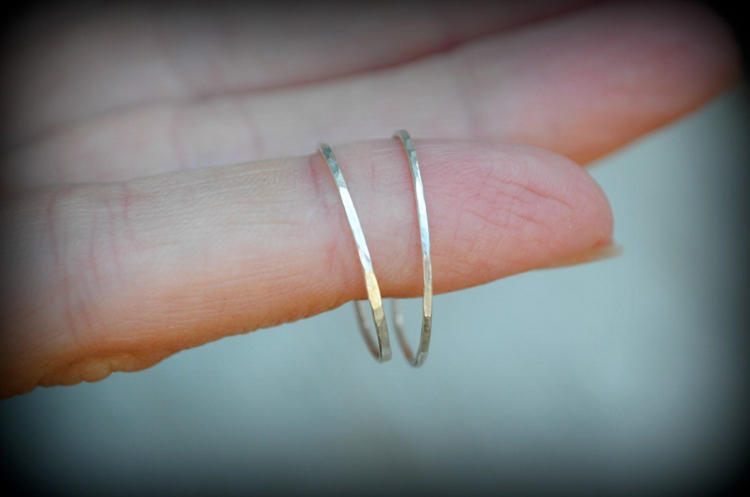 Thin, Small silver hoop earring