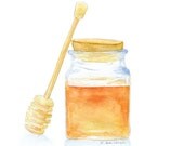 Honey Jar Watercolor Greeting Card