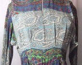 Exotic Bohemian Print Long Dress / Gown 60's Womenswear Women's Clothing